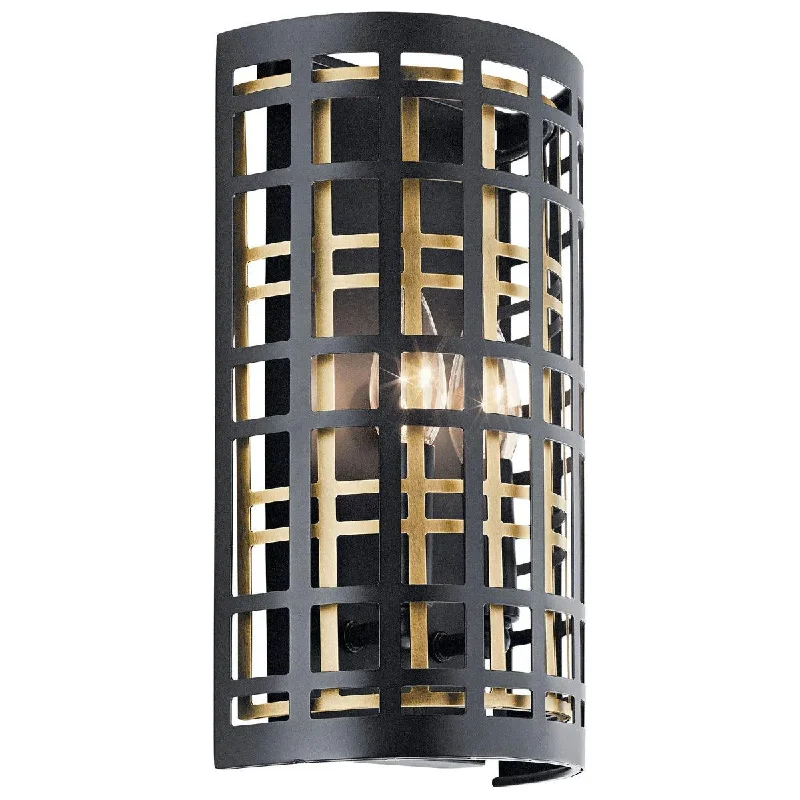Industrial Area Lighting for Large Open SpacesAldergate 12" 2-Lights Wall Sconce, Black Finish