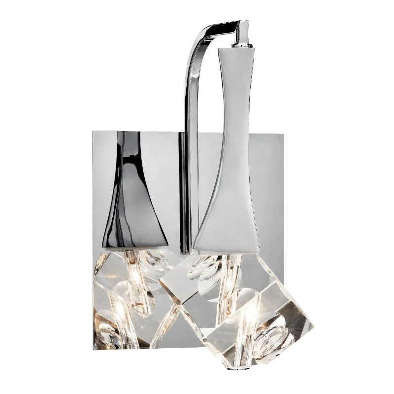 Industrial Lighting for Furniture FactoriesRockne 9" 1-Light Wall Sconce With Clear Optical Crystal Glass, Chrome Finish