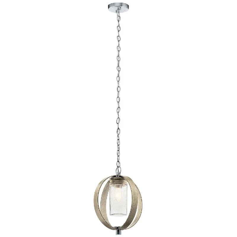 Explosion - Proof Industrial Lighting for Hazardous LocationsGrand Bank 15" 1-Light Outdoor Hanging Light with Clear seeded glass, Distressed antique gray Finish