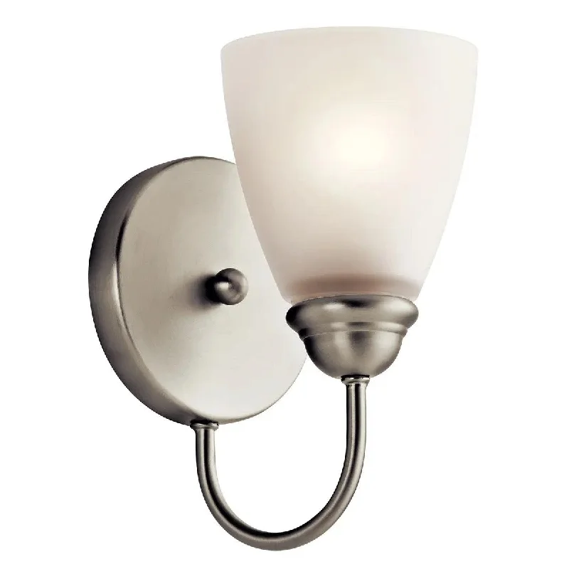 Industrial Lighting for Chemical PlantsJolie 9" 1-Light LED Wall Scocne With Clear Satin Etched Glass, Brushed Nickel Finish