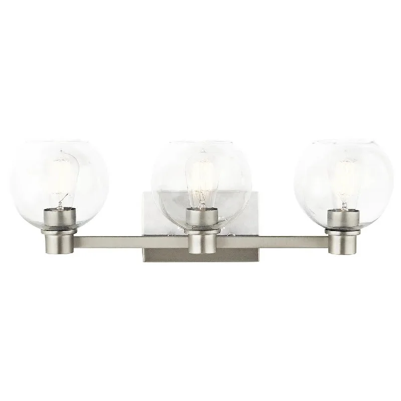 Industrial Lighting for Electronics ManufacturingHarmony 25 In 3-Light Bathroom Vanity Light, Brushed Nickel Finish
