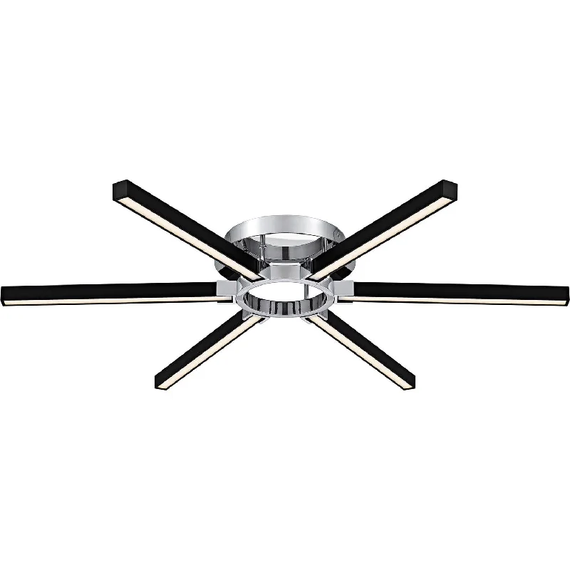 Contemporary track lighting in black finishZealand Semi-Flush Mount