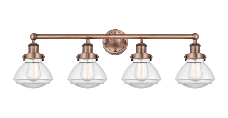 Industrial Lighting for Metal Fabrication ShopsEdison Four Light Bath Vanity