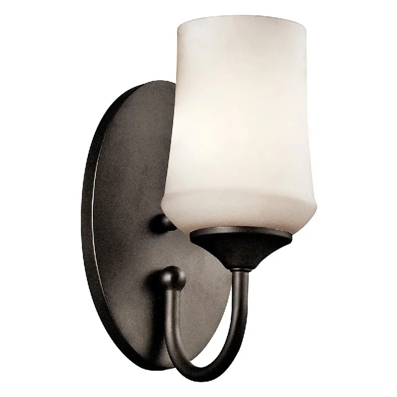 Dust - Resistant Industrial Lighting for Dirty WorkspacesAubrey 11" 1-Light LED Wall Sconce With Satin Etched Cased Opal Glass, Bronze Finish