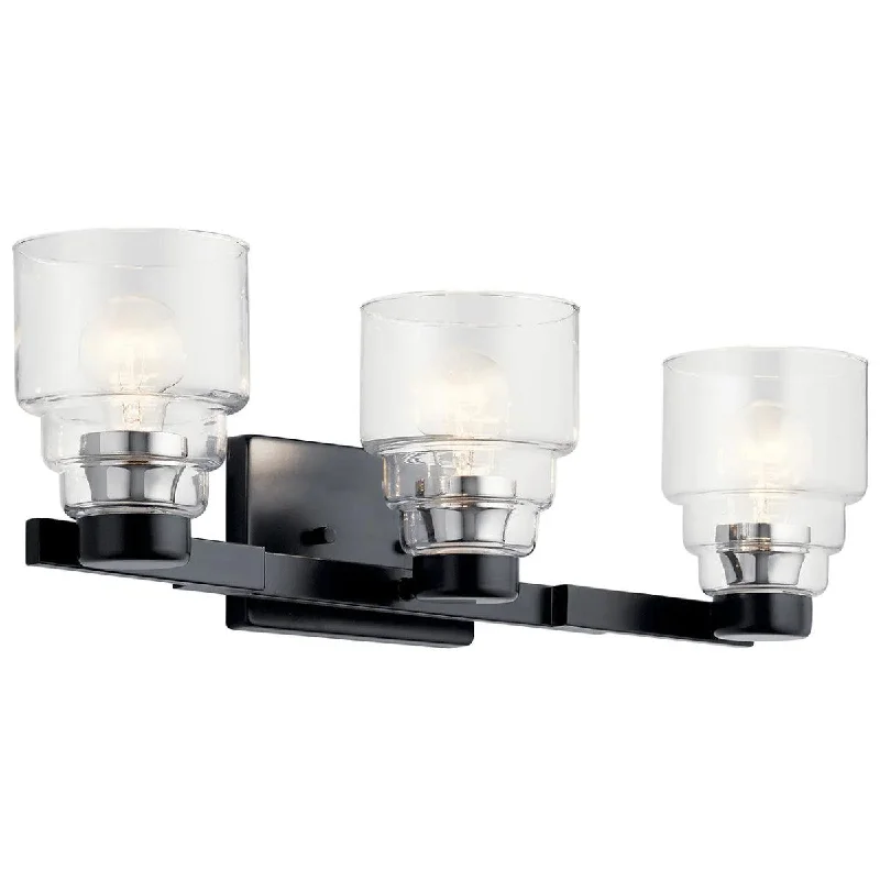 Corrosion - Resistant Industrial Lighting for Coastal FactoriesVionnet 24 In 3-Lights Bathroom Vanity Light, Black Finish Corrosion - Resistant Industrial Lighting for Coastal FactoriesVionnet 24 In 3-Lights Bathroom Vanity Light, Black Finish