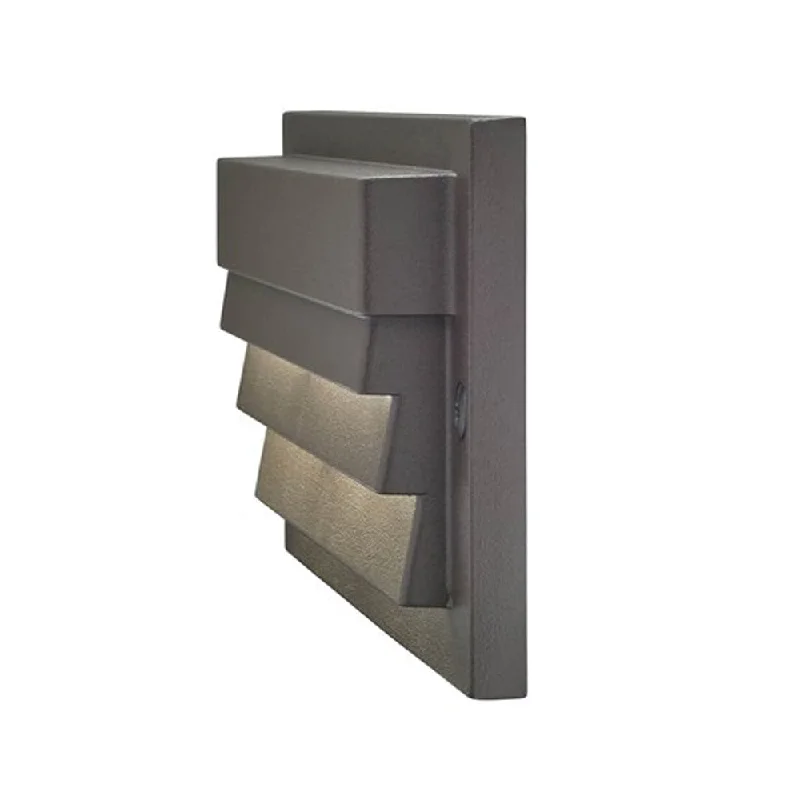 Industrial Lighting for Textile Mills12V 6" LED Louvered Step Light 2700K Textured Architectural Bronze