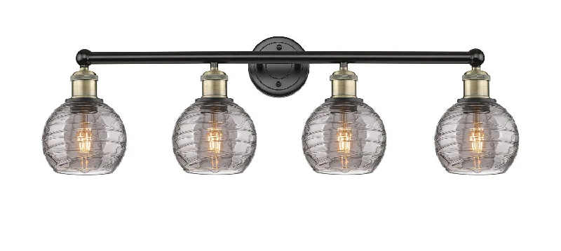 Dimmable Industrial Lighting for Ambiance ControlEdison Four Light Bath Vanity