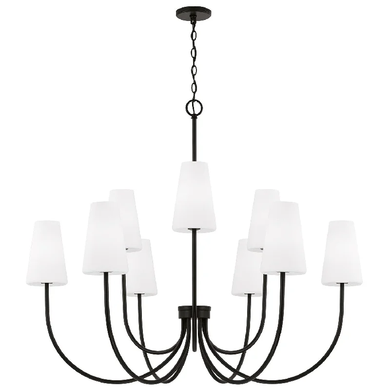 Industrial Lighting for Woodworking FactoriesAveritt Nine Light Chandelier