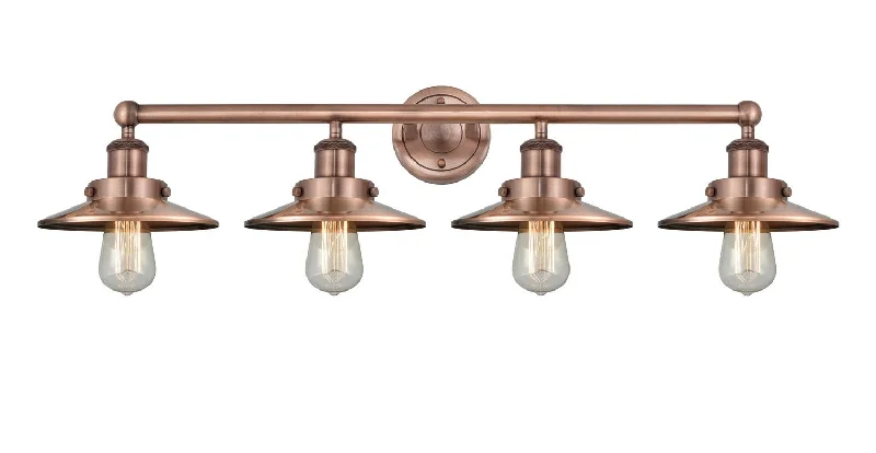 Waterproof Industrial Lighting for Wet AreasDowntown Urban Four Light Bath Vanity