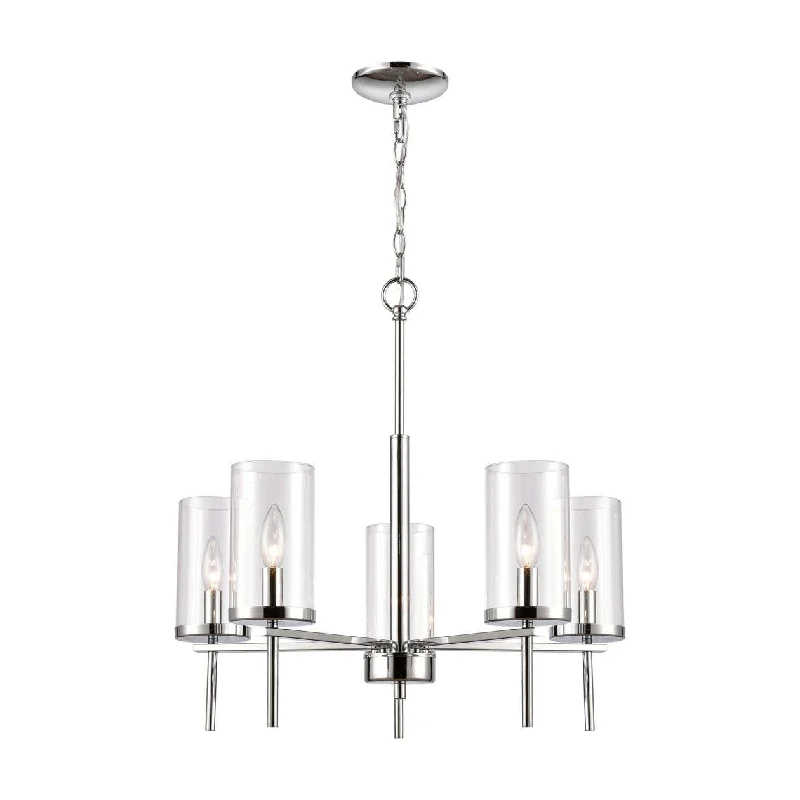Chandeliers with Metal Frames in Black FinishChandeliers with Metal Frames in Black Finish5 Light Chandelier in Chrome