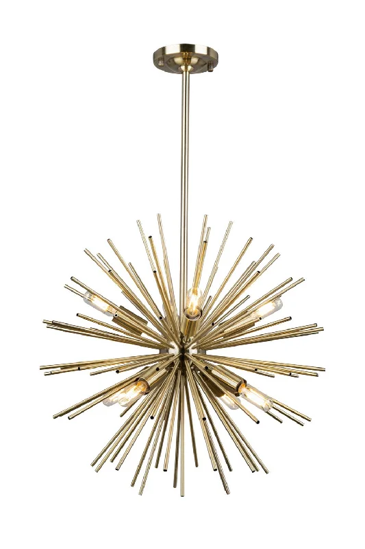 Chandeliers with Metal Frames in Gold FinishChandeliers with Metal Frames in Gold FinishArtcraft Sunburst AC11443 Chandelier Light - Satin Brass