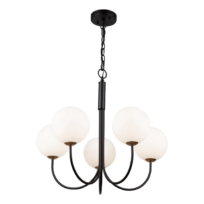 Chandeliers with Metal Frames in Black FinishChandeliers with Metal Frames in Black FinishArtcraft Bistro AC11755BK Chandelier Light - Black