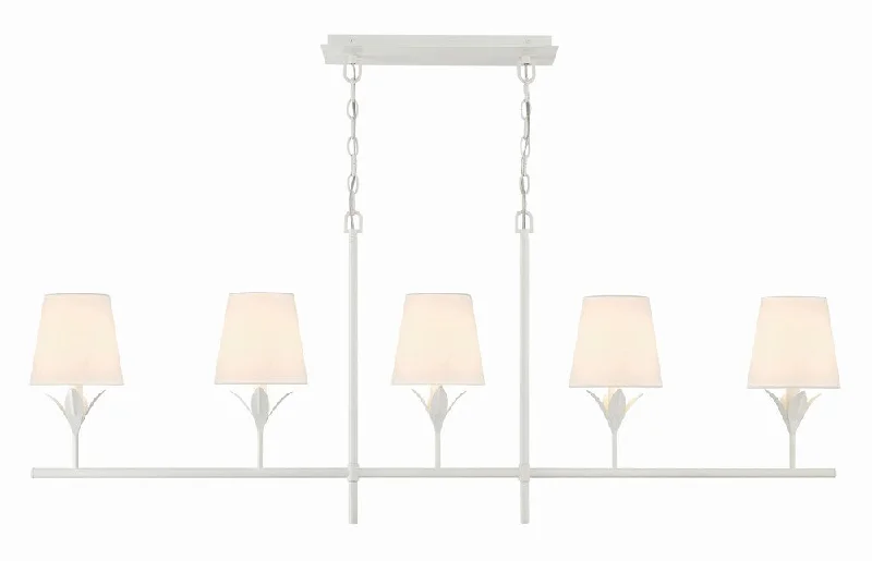 Chandeliers with Adjustable Height for Custom InstallationChandeliers with Adjustable Height for Custom InstallationBroche 5 Light Matte White Chandelier
