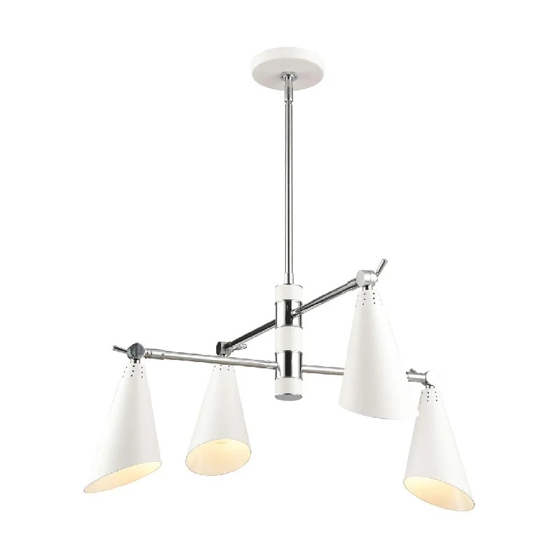 Chandeliers with Murano Glass for a High - End Artistic TouchChandeliers with Murano Glass for a High - End Artistic TouchCalder 4-Light chandelier in Polished Chrome / White ELK Lighting Chandeliers with Murano Glass for a High - End Artistic TouchChandeliers with Murano Glass for a High - End Artistic TouchCalder 4-Light chandelier in Polished Chrome / White ELK Lighting