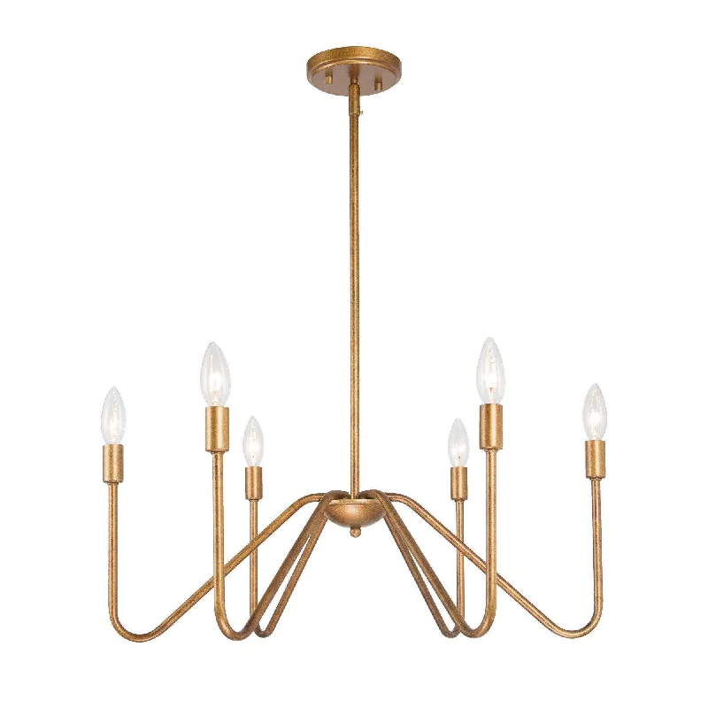 Chandeliers for High Ceilings to Fill Vertical SpaceChandeliers for High Ceilings to Fill Vertical SpaceCemithersia 6-Light Medium Gold Chandelier