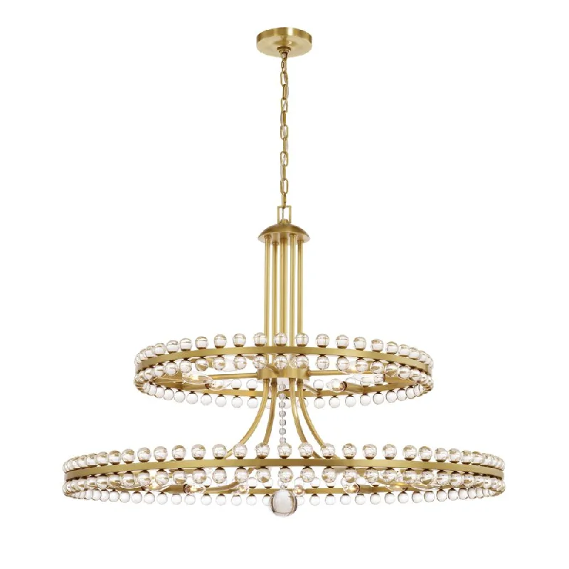 Victorian - Inspired Chandeliers with Ornate DetailsVictorian - Inspired Chandeliers with Ornate DetailsClover 24 Light Aged Brass Two-tier Chandelier Victorian - Inspired Chandeliers with Ornate DetailsVictorian - Inspired Chandeliers with Ornate DetailsClover 24 Light Aged Brass Two-tier Chandelier