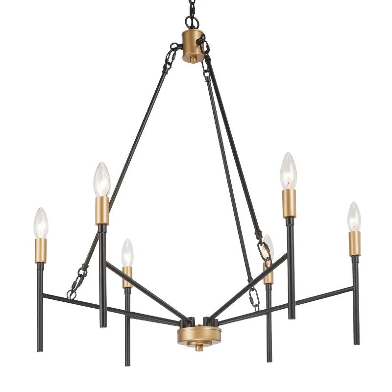Chandeliers with Metal Frames in Silver FinishChandeliers with Metal Frames in Silver FinishColby 6-Light Large Black Chandelier