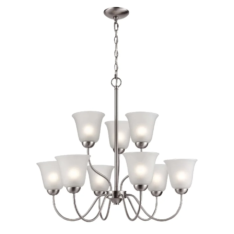 Small Chandeliers for Compact RoomsSmall Chandeliers for Compact RoomsConway 9-Light Chandelier in Brushed Nickel with White Glass Small Chandeliers for Compact RoomsSmall Chandeliers for Compact RoomsConway 9-Light Chandelier in Brushed Nickel with White Glass