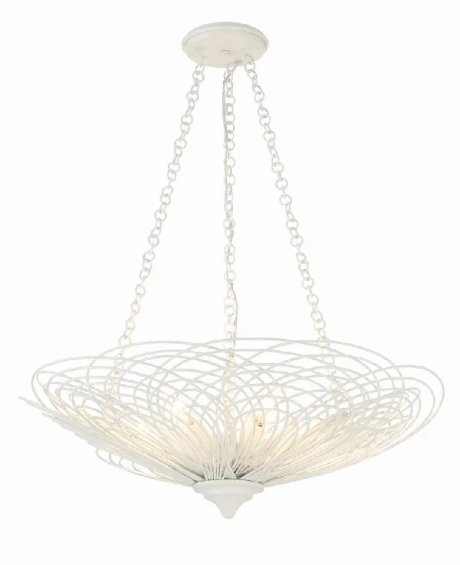 Chandeliers with Colored Glass for a Splash of ColorChandeliers with Colored Glass for a Splash of ColorDoral 6 Light Matte White Chandelier