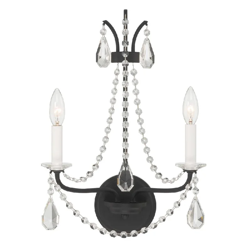 Traditional Brass Chandeliers for Classic InteriorsTraditional Brass Chandeliers for Classic InteriorsKarrington 2 Light Matte Black Sconce