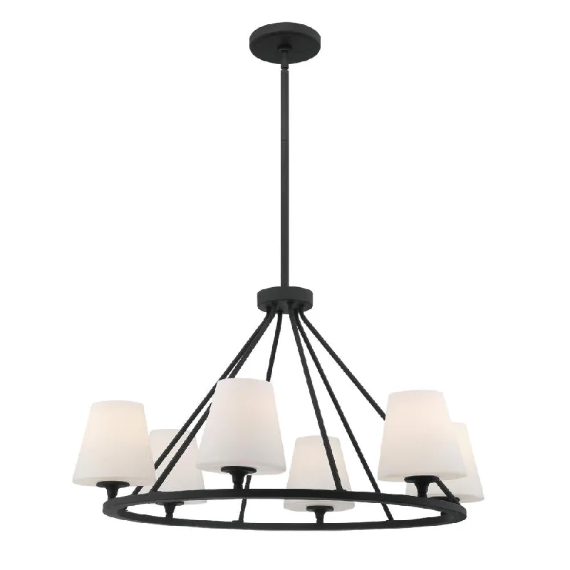 Chandeliers with Adjustable Arms for Directional LightingChandeliers with Adjustable Arms for Directional LightingKeenan 6 Light Black Forged Chandelier
