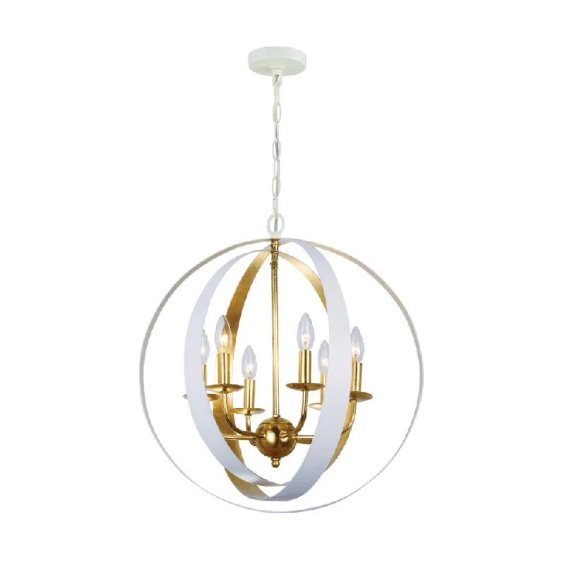 Oversized Chandeliers as a Statement Piece in Living RoomsOversized Chandeliers as a Statement Piece in Living RoomsLuna 6 Light Matte White + Antique Gold Sphere Large Chandelier