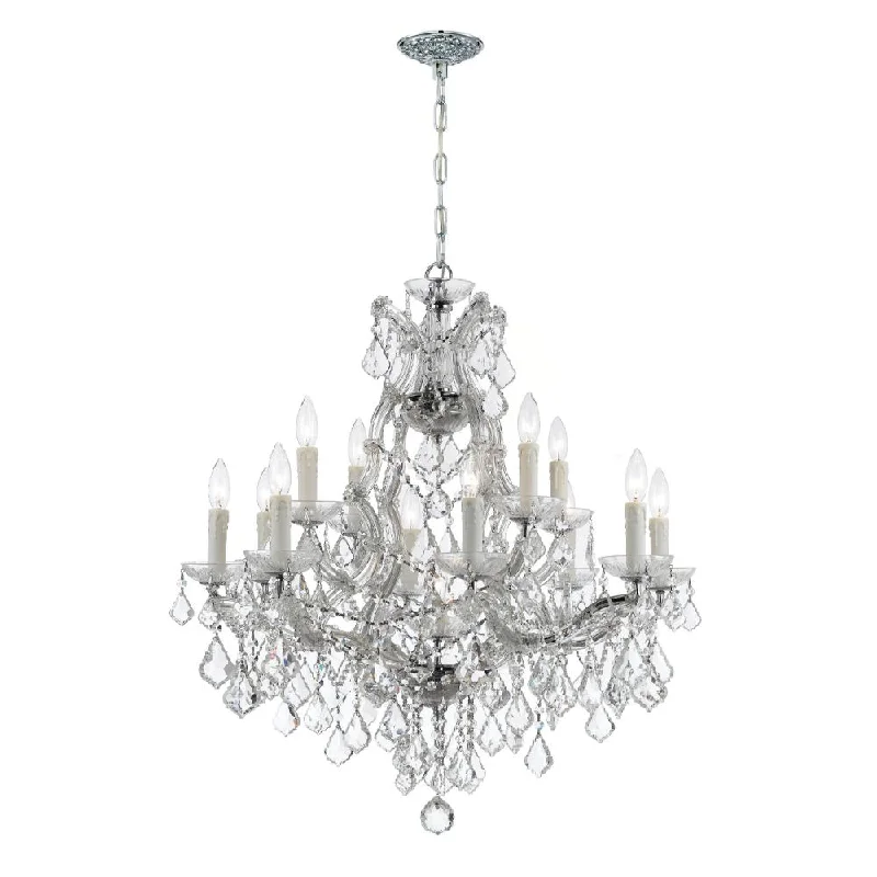 Chandeliers with Adjustable Height for Custom InstallationChandeliers with Adjustable Height for Custom InstallationMaria Theresa 13 Light Clear Italian Crystal Polished Chrome Chandelier Chandeliers with Adjustable Height for Custom InstallationChandeliers with Adjustable Height for Custom InstallationMaria Theresa 13 Light Clear Italian Crystal Polished Chrome Chandelier