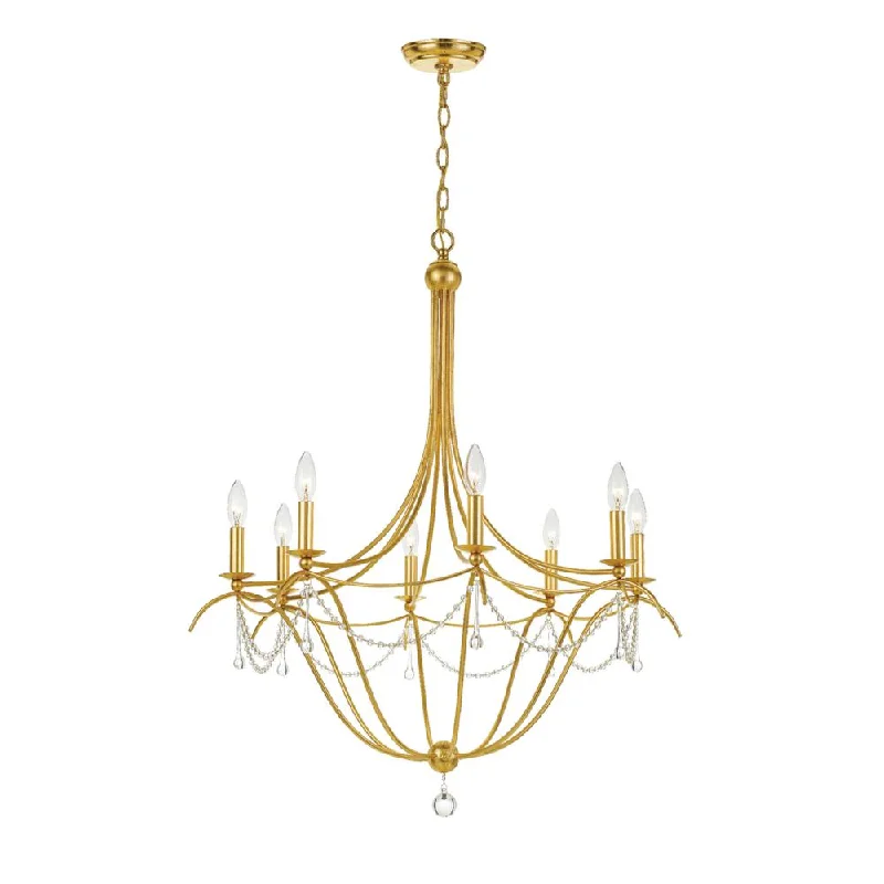 Rustic Wood Chandeliers for Country - Style HousesRustic Wood Chandeliers for Country - Style HousesMetro 8 Light Crystal Beads Antique Gold Chandelier