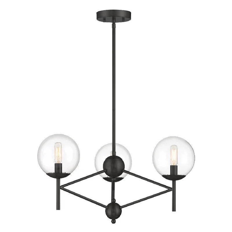 Chandeliers with Metal Frames in Black FinishChandeliers with Metal Frames in Black FinishAuresa Three Light Pendant Chandeliers with Metal Frames in Black FinishChandeliers with Metal Frames in Black FinishAuresa Three Light Pendant