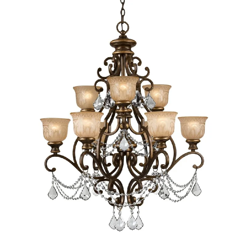 Chandeliers with Clear Crystal for a Sparkling EffectChandeliers with Clear Crystal for a Sparkling EffectNorwalk 9 Light Clear Italian Crystal Bronze Umber Chandelier Chandeliers with Clear Crystal for a Sparkling EffectChandeliers with Clear Crystal for a Sparkling EffectNorwalk 9 Light Clear Italian Crystal Bronze Umber Chandelier