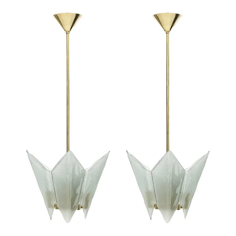 Chandeliers with Adjustable Arms for Directional LightingChandeliers with Adjustable Arms for Directional LightingPair of Murano Glass Blue Pendants