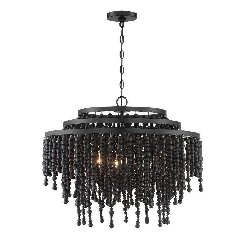 Mid - Century Modern Chandeliers for Vintage AppealMid - Century Modern Chandeliers for Vintage AppealPoppy 6 Light Matte Black Chandelier