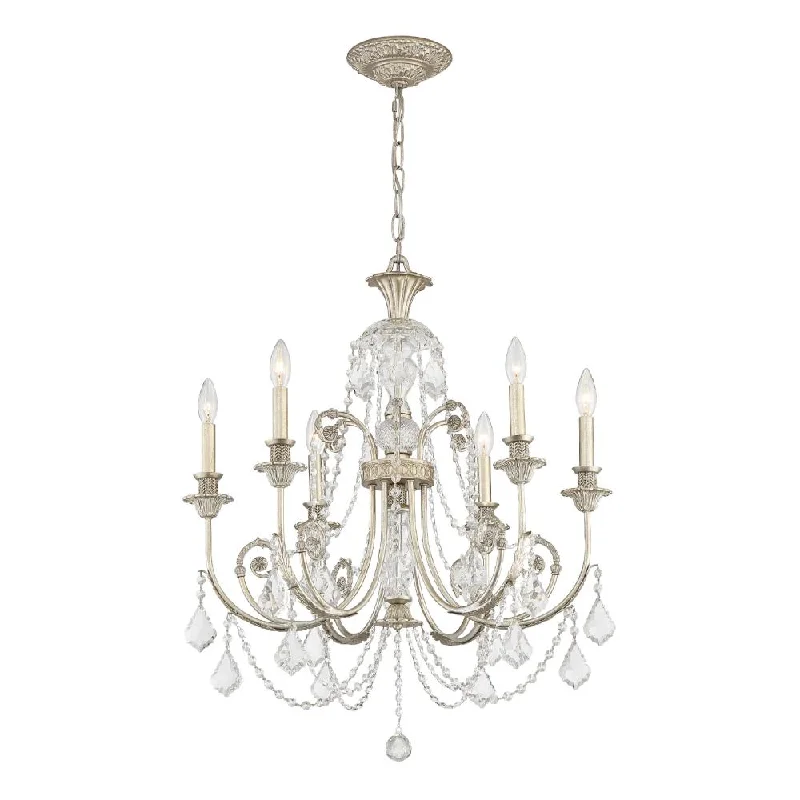 Chandeliers with Metal Frames in Copper FinishChandeliers with Metal Frames in Copper FinishRegis 6 Light Clear Italian Crystal Olde Silver Chandelier Chandeliers with Metal Frames in Copper FinishChandeliers with Metal Frames in Copper FinishRegis 6 Light Clear Italian Crystal Olde Silver Chandelier