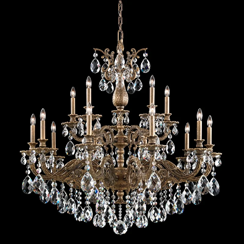 Chandeliers with Metal Frames in Gold FinishChandeliers with Metal Frames in Gold FinishMilano 15 Light Chandelier