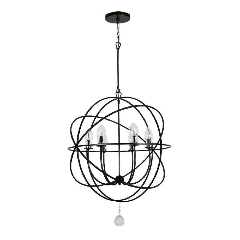 Chandeliers with Metal Frames in Gold FinishChandeliers with Metal Frames in Gold FinishSolaris 6 Light English Bronze Sphere Outdoor Pendant