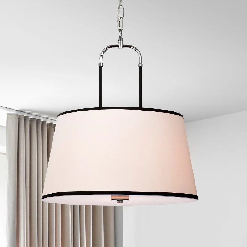 Ceiling - Mounted Chandeliers for Standard CeilingsCeiling - Mounted Chandeliers for Standard CeilingsTaro 3-light Black and Chrome Finish Chandelier Ceiling Light with White Shade - Black-Chrome Ceiling - Mounted Chandeliers for Standard CeilingsCeiling - Mounted Chandeliers for Standard CeilingsTaro 3-light Black and Chrome Finish Chandelier Ceiling Light with White Shade - Black-Chrome