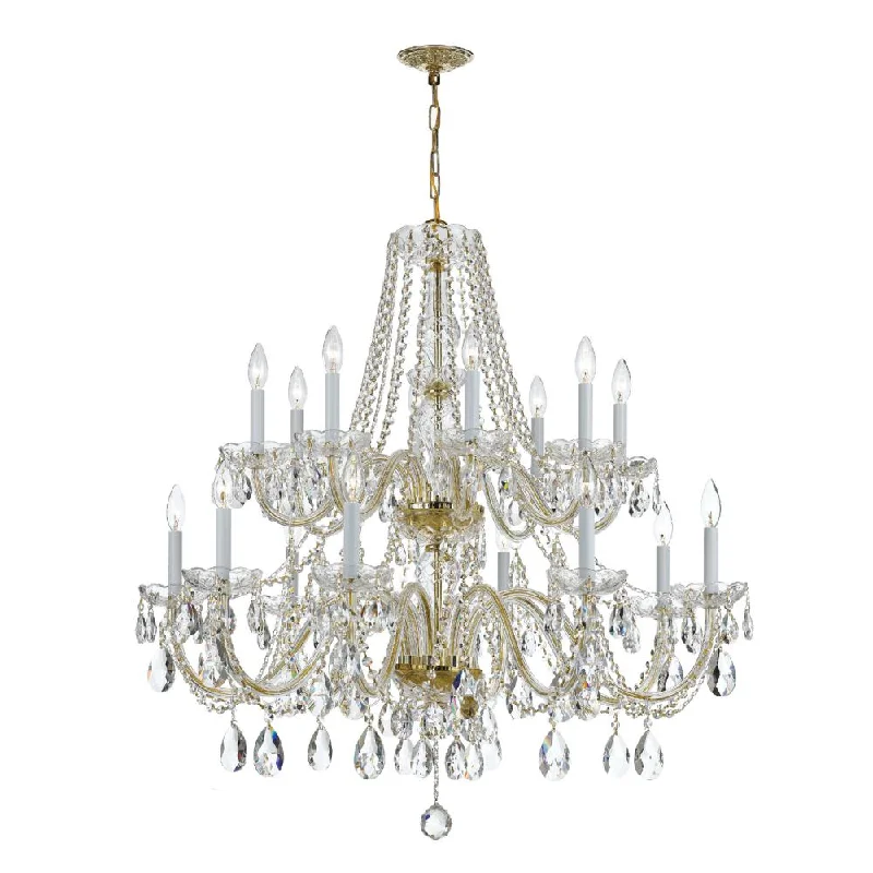 Ceiling - Mounted Chandeliers for Standard CeilingsCeiling - Mounted Chandeliers for Standard CeilingsTraditional Crystal 16 Light Hand Cut Crystal Polished Brass Chandelier