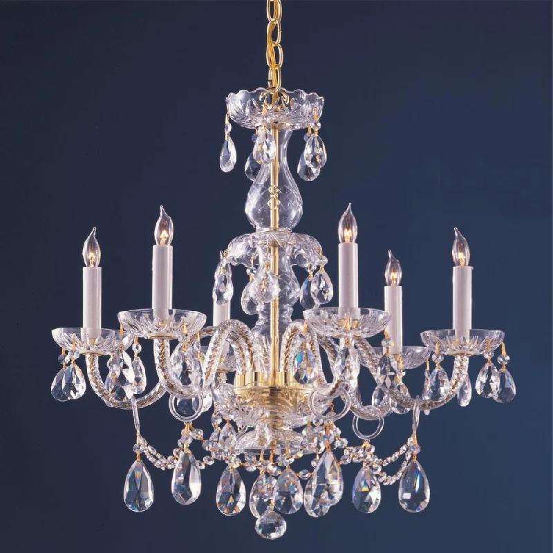Chandeliers with Sputnik - Style Design for a Futuristic VibeChandeliers with Sputnik - Style Design for a Futuristic VibeTraditional Crystal 6 Light Hand Cut Crystal Polished Brass Chandelier