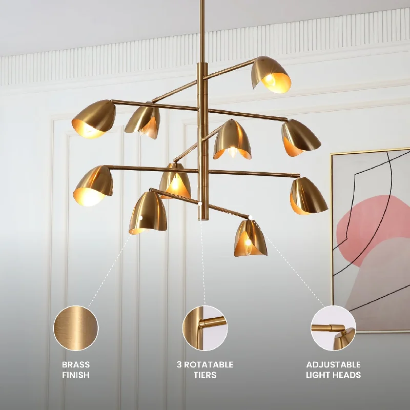 Chandeliers with Multiple Lights for Maximum IlluminationChandeliers with Multiple Lights for Maximum IlluminationVidaLite Splay 10-Light Brushed Brass Chandelier With Adjustable Arms & Light Heads, Contemporary & Modern Style - 23" x 38" Chandeliers with Multiple Lights for Maximum IlluminationChandeliers with Multiple Lights for Maximum IlluminationVidaLite Splay 10-Light Brushed Brass Chandelier With Adjustable Arms & Light Heads, Contemporary & Modern Style - 23" x 38"