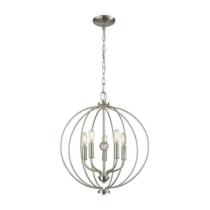 Victorian - Inspired Chandeliers with Ornate DetailsVictorian - Inspired Chandeliers with Ornate DetailsWilliamsport 5-Light Chandelier in in Brushed Nickel with Clear Glass Ball Victorian - Inspired Chandeliers with Ornate DetailsVictorian - Inspired Chandeliers with Ornate DetailsWilliamsport 5-Light Chandelier in in Brushed Nickel with Clear Glass Ball