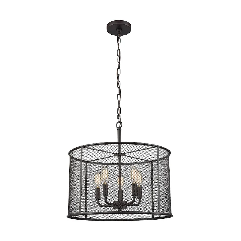 Oversized Chandeliers as a Statement Piece in Living RoomsOversized Chandeliers as a Statement Piece in Living RoomsWilliamsport 5-Light Chandelier in in Oil Rubbed Bronze with Black Metal Shade