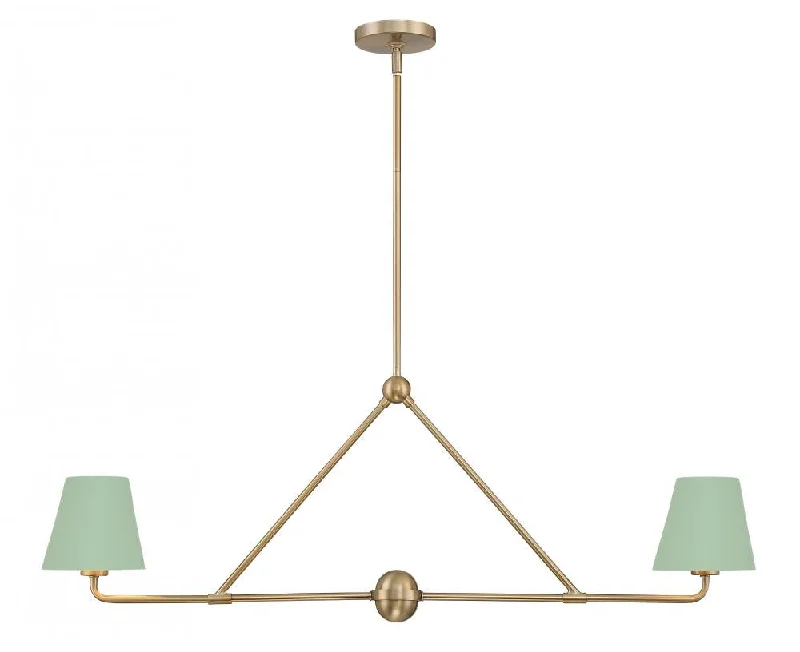 Victorian - Inspired Chandeliers with Ornate DetailsVictorian - Inspired Chandeliers with Ornate DetailsXavier 2 Light Vibrant Gold + Green Chandelier