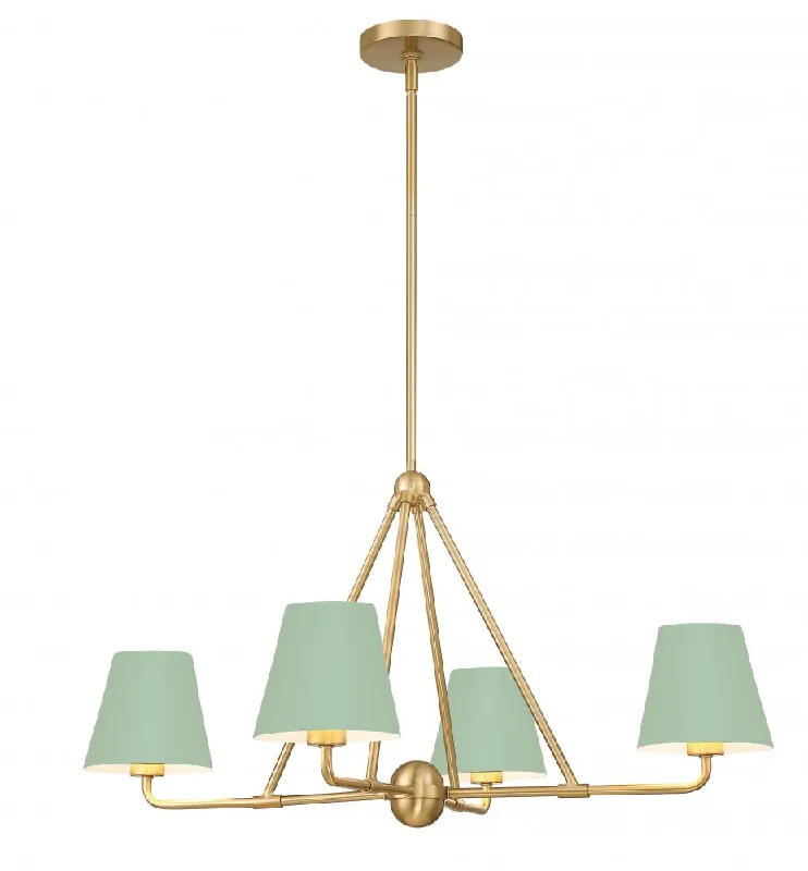 Rustic Wood Chandeliers for Country - Style HousesRustic Wood Chandeliers for Country - Style HousesXavier 4 Light Vibrant Gold + Green Chandelier