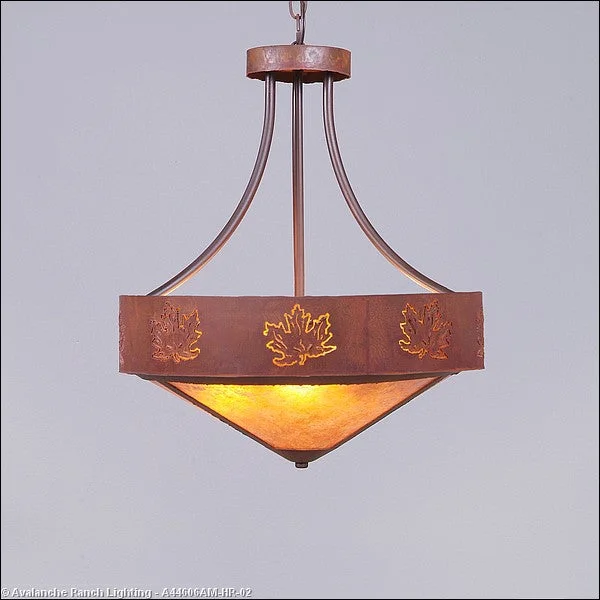 Gothic Ceiling Lights with Dark Metalwork and Pointed ArchesGothic Ceiling Lights with Dark Metalwork and Pointed ArchesAvalanche Ranch Ridgemont-Maple Cutout A44606AM-HR-02 Pendant Light - Rust Patina