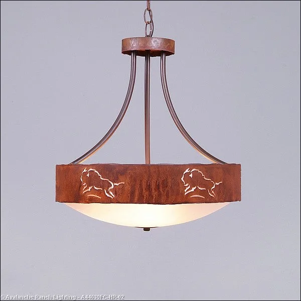 Contemporary Ceiling Lights with Unique, Abstract ShapesContemporary Ceiling Lights with Unique, Abstract ShapesAvalanche Ranch Ridgemont-Bison A44639FC-HR-02 Pendant Light - Rust Patina