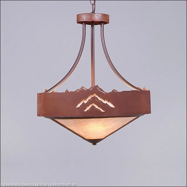 Metal Ceiling Lights in Brass, Copper, Stainless Steel, and IronMetal Ceiling Lights in Brass, Copper, Stainless Steel, and IronAvalanche Ranch Ridgemont-Mountain Cutout A44641IV-HR-02 Pendant Light - Rust Patina Metal Ceiling Lights in Brass, Copper, Stainless Steel, and IronMetal Ceiling Lights in Brass, Copper, Stainless Steel, and IronAvalanche Ranch Ridgemont-Mountain Cutout A44641IV-HR-02 Pendant Light - Rust Patina