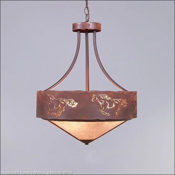 Mediterranean - Style Ceiling Lights with Terra - Cotta and Ceramic DetailsMediterranean - Style Ceiling Lights with Terra - Cotta and Ceramic DetailsAvalanche Ranch Ridgemont-Horse Cutout A44659AL-HR-02 Pendant Light - Rust Patina