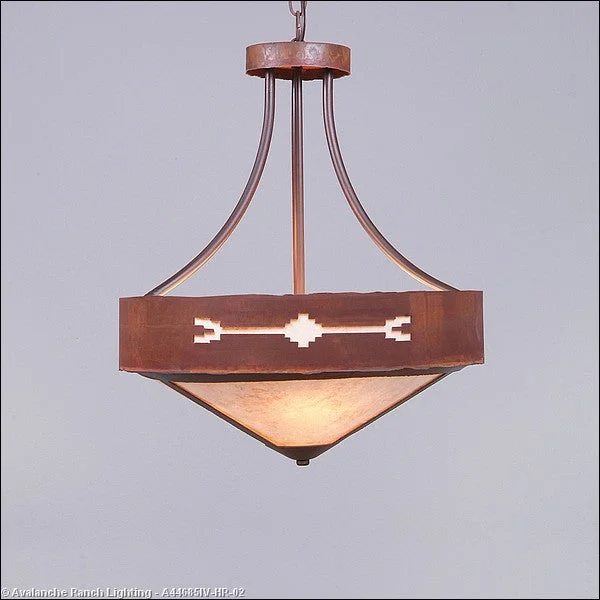 Bohemian Ceiling Lights with Beads, Tassels, and Colorful GlassBohemian Ceiling Lights with Beads, Tassels, and Colorful GlassAvalanche Ranch Ridgemont-Del Rio A44685IV-HR-02 Pendant Light - Rust Patina