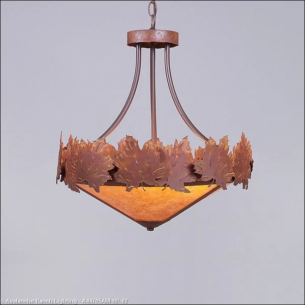 Victorian - Inspired Ceiling Lights with Ornate Crystal ChandeliersVictorian - Inspired Ceiling Lights with Ornate Crystal ChandeliersAvalanche Ranch Crestline-Maple Leaf A44705AM-HR-02 Pendant Light - Rust Patina
