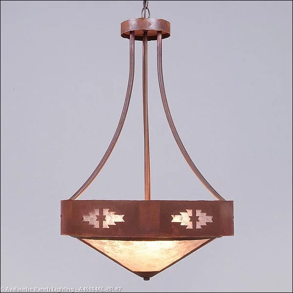 Moroccan Ceiling Lights with Colorful Stained Glass and Geometric CarvingsMoroccan Ceiling Lights with Colorful Stained Glass and Geometric CarvingsAvalanche Ranch Ridgemont-Pueblo A45184AL-HR-02 Pendant Light - Rust Patina